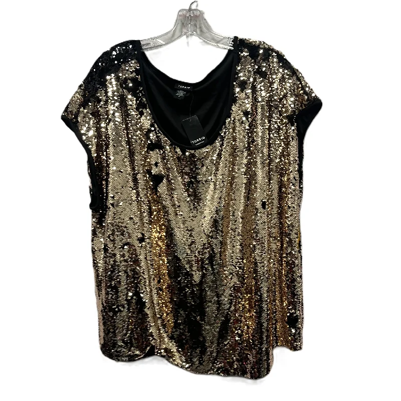 Comfortable And Versatile Top Short Sleeve By Torrid In Gold, Size: 3x