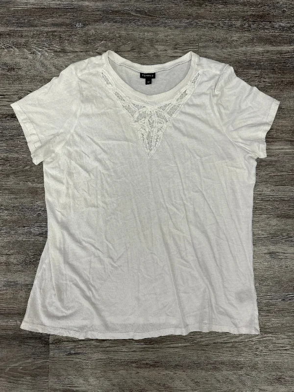 Cozy Look Top Short Sleeve By Torrid In White, Size: 1x