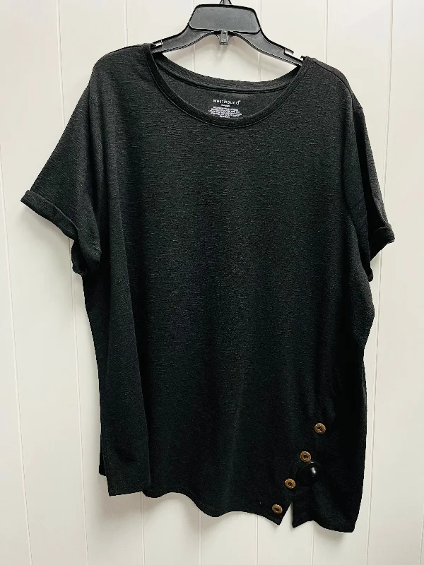Classic Retro Top Short Sleeve By West Bound In Black, Size: 3x
