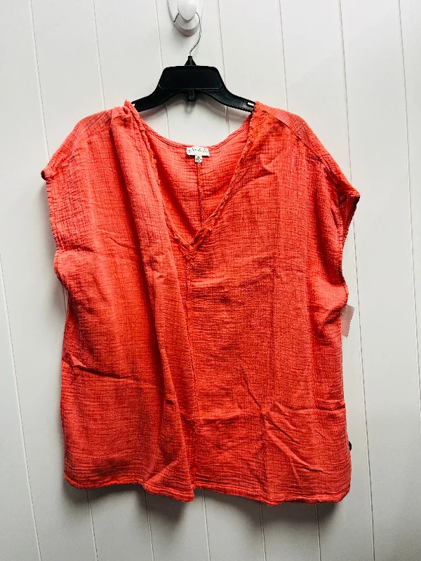 Cozy Fashions Top Short Sleeve By Wonderly In Orange, Size: 3x