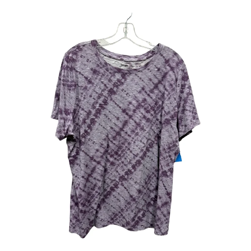Lounge Wear Top Ss Basic By Sonoma In Purple, Size:1X