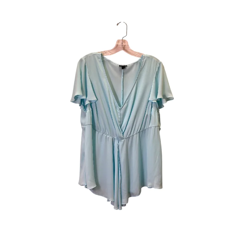 Comfortable And Casual Top Ss Basic By Torrid In Blue, Size:Xl