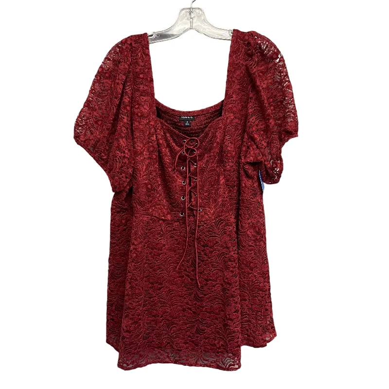 Cozy Footwear Top Ss By Torrid In Red, Size:3X