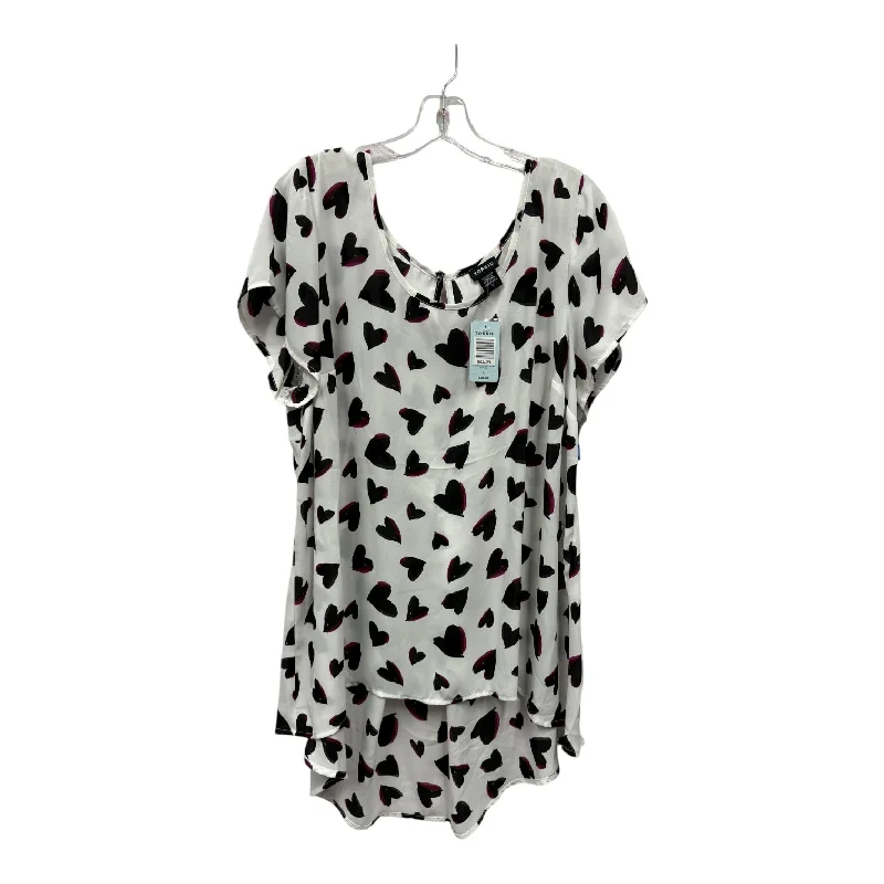 French Retro Top Ss By Torrid In White, Size:2X