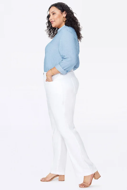 Cool Summer Trouser Pants In Plus Size - Optic White