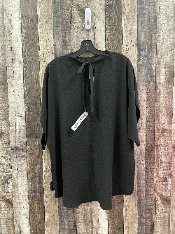 Unique Design Tunic Short Sleeve By Shein In Black, Size: Xl