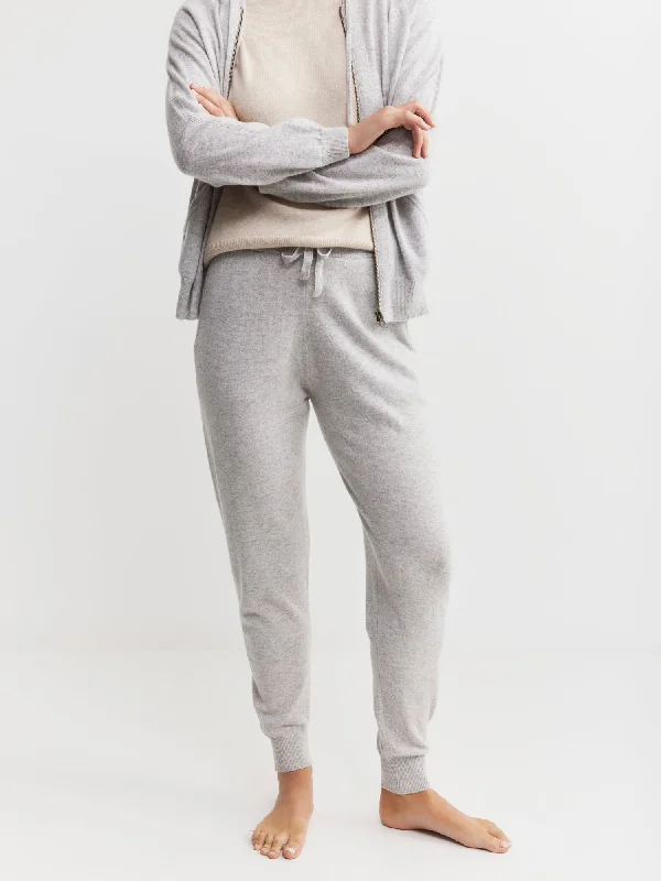 Classic Style Unisex Essential Cashmere Jogger - Grey Melange