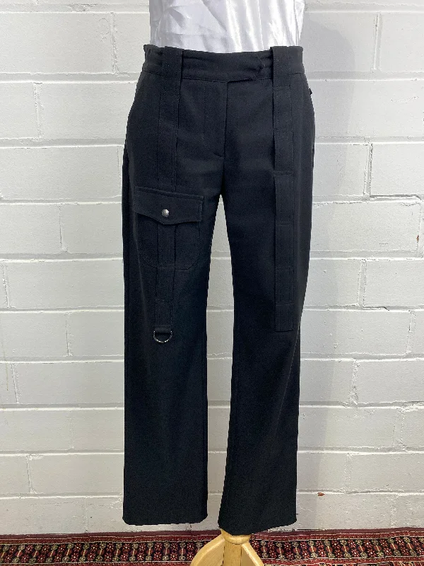 Vintage 1990s/Y2K Black Gianfranco Ferré (Ferré Jeans) Low Waist 'Cargo' Pants