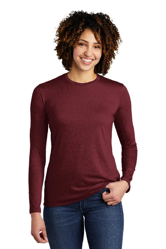 Cozy Lifestyle Allmade Womens Long Sleeve Crewneck T-Shirt - Vino Red