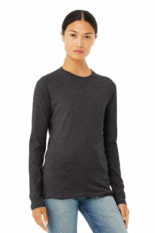 Street Fashion Bella + Canvas Womens Jersey Long Sleeve Crewneck T-Shirt - Heather Dark Grey Street Fashion Bella + Canvas Womens Jersey Long Sleeve Crewneck T-Shirt - Heather Dark Grey