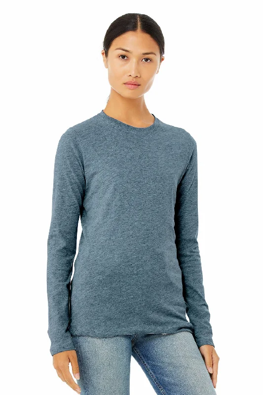 Customized Version Bella + Canvas Womens Jersey Long Sleeve Crewneck T-Shirt - Heather Deep Teal Customized Version Bella + Canvas Womens Jersey Long Sleeve Crewneck T-Shirt - Heather Deep Teal