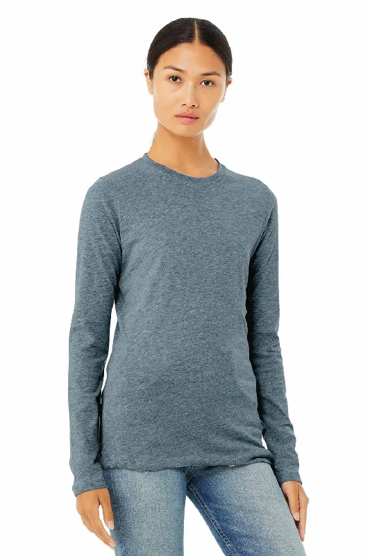 Warm Winter Series Bella + Canvas Womens Jersey Long Sleeve Crewneck T-Shirt - Heather Slate Warm Winter Series Bella + Canvas Womens Jersey Long Sleeve Crewneck T-Shirt - Heather Slate