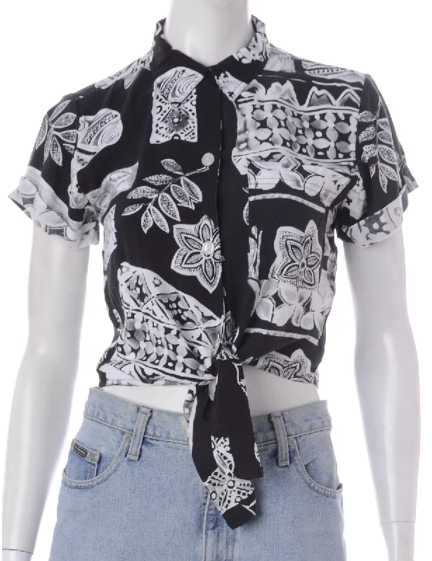 Basic Comfort Label Peggy S/S Print tie Blouse