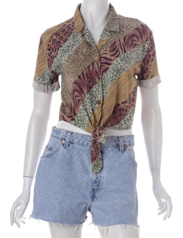 Chic Outfits Label Peggy S/S Print Tie Blouse