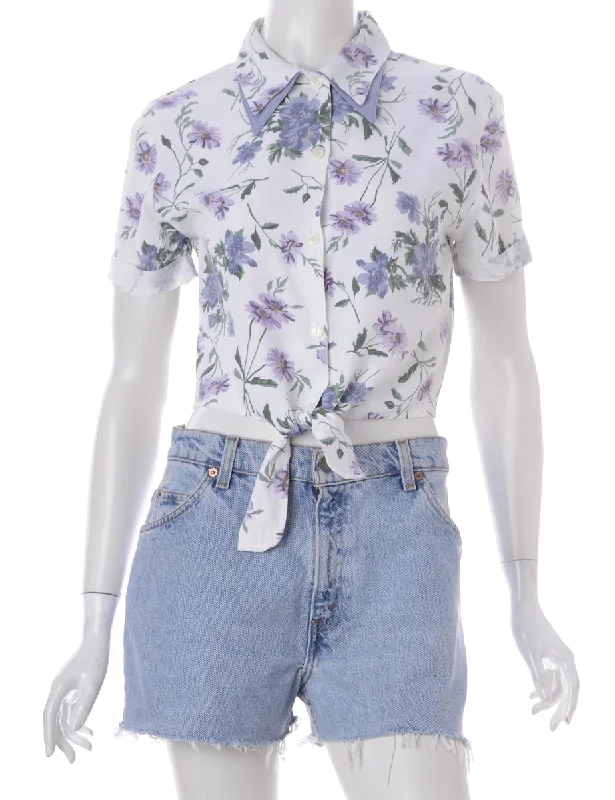 Lounge Chic Label Peggy S/S Print Tie Blouse