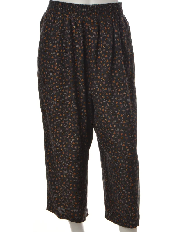 British Style Label Patterned Summer Culotte