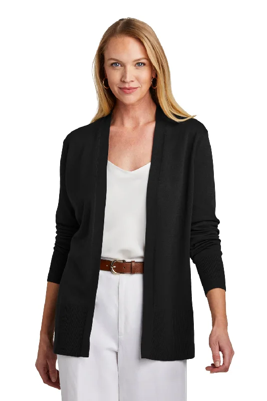Classic Comfort Brooks Brothers Womens Long Sleeve Cardigan Sweater - Deep Black