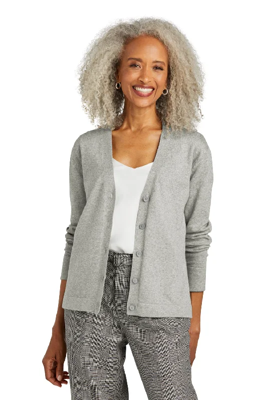 Breathable Style Brooks Brothers Womens Long Sleeve Cardigan Sweater - Heather Light Shadow Grey Breathable Style Brooks Brothers Womens Long Sleeve Cardigan Sweater - Heather Light Shadow Grey