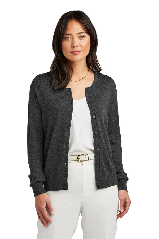 High-quality Design Brooks Brothers Womens Merino Long Sleeve Button Front Cardigan Sweater - Heather Windsor Grey - New High-quality Design Brooks Brothers Womens Merino Long Sleeve Button Front Cardigan Sweater - Heather Windsor Grey - New
