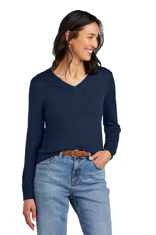 British Style Brooks Brothers Womens Merino Long Sleeve V-Neck Sweater - Navy Blue Blazer - New British Style Brooks Brothers Womens Merino Long Sleeve V-Neck Sweater - Navy Blue Blazer - New
