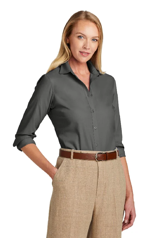 Everyday Style Brooks Brothers Womens Wrinkle Resistant Nailhead Long Sleeve Button Down Shirt - Deep Black Everyday Style Brooks Brothers Womens Wrinkle Resistant Nailhead Long Sleeve Button Down Shirt - Deep Black