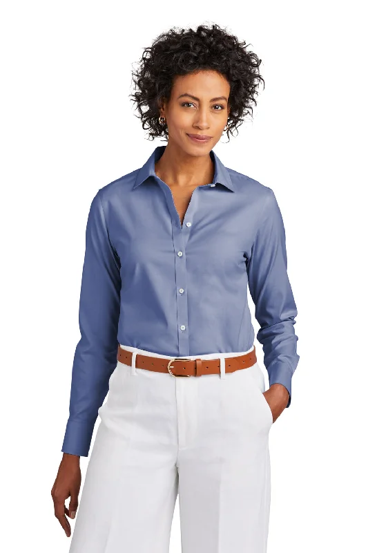Relaxed Fashion Brooks Brothers Womens Wrinkle Resistant Pinpoint Long Sleeve Button Down Shirt - Cobalt Blue Relaxed Fashion Brooks Brothers Womens Wrinkle Resistant Pinpoint Long Sleeve Button Down Shirt - Cobalt Blue