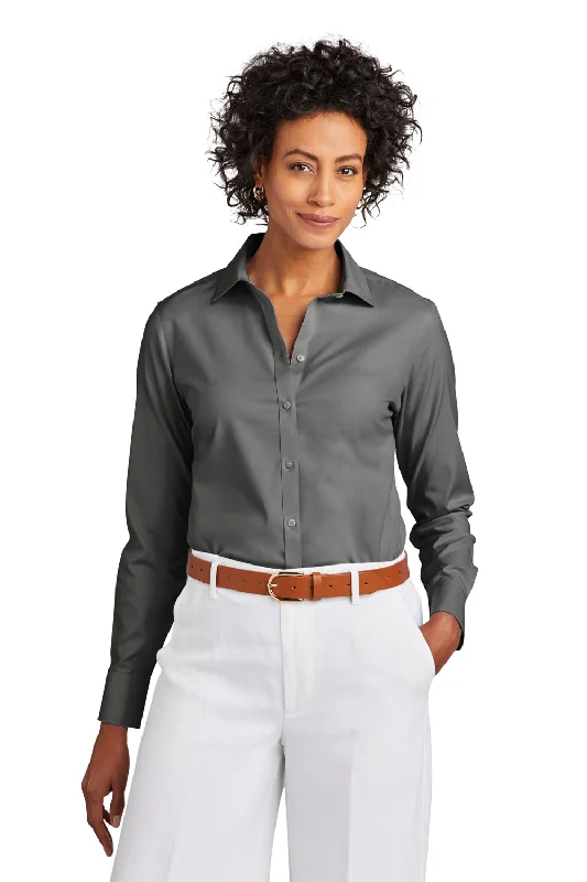 Cozy Chic Wear Brooks Brothers Womens Wrinkle Resistant Pinpoint Long Sleeve Button Down Shirt - Deep Black Cozy Chic Wear Brooks Brothers Womens Wrinkle Resistant Pinpoint Long Sleeve Button Down Shirt - Deep Black