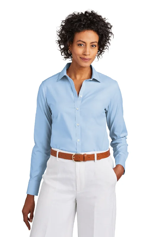 Relaxed Fashion Brooks Brothers Womens Wrinkle Resistant Pinpoint Long Sleeve Button Down Shirt - Newport Blue Relaxed Fashion Brooks Brothers Womens Wrinkle Resistant Pinpoint Long Sleeve Button Down Shirt - Newport Blue