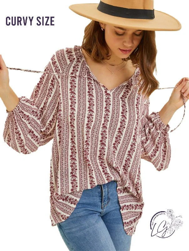 Dynamic Fashion Curvy Breezy Boho Flare Blouse