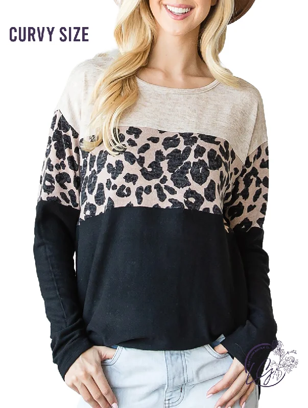 Soft Textures Curvy Carrying On Leopard Long Sleeve