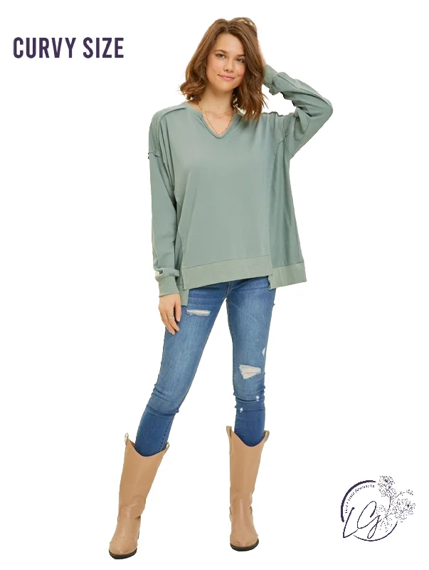 Beautiful Romance Curvy Cozy Cascade V-Neck