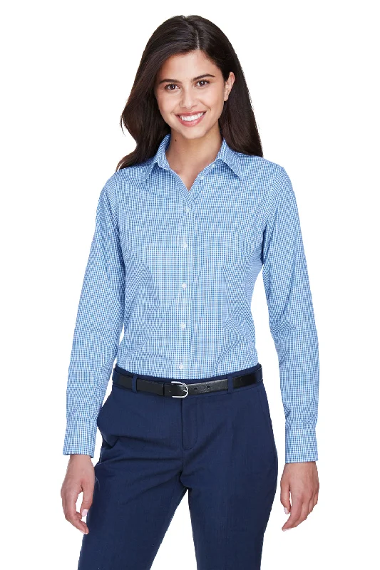 Relaxed Fit Wear Devon & Jones Womens Crown Woven Collection Wrinkle Resistant Long Sleeve Button Down Shirt - French Blue Relaxed Fit Wear Devon & Jones Womens Crown Woven Collection Wrinkle Resistant Long Sleeve Button Down Shirt - French Blue