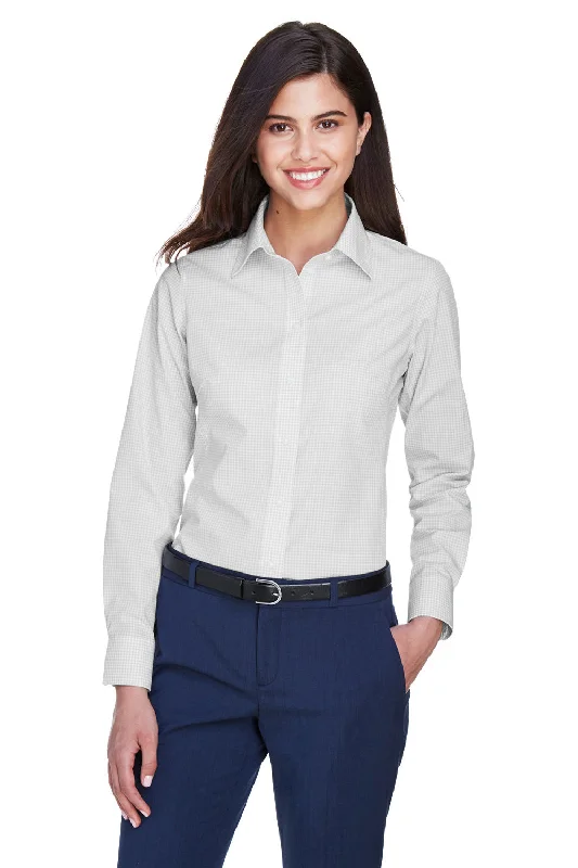 Easygoing Outfits Devon & Jones Womens Crown Woven Collection Wrinkle Resistant Long Sleeve Button Down Shirt - Silver Grey Easygoing Outfits Devon & Jones Womens Crown Woven Collection Wrinkle Resistant Long Sleeve Button Down Shirt - Silver Grey
