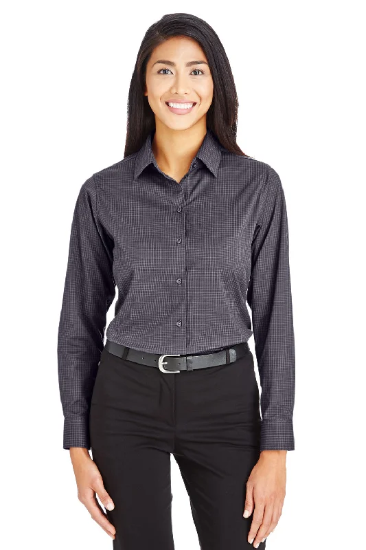 Fresh And Natural Devon & Jones Womens CrownLux Performance Moisture Wicking Long Sleeve Button Down Shirt - Carbon Grey Fresh And Natural Devon & Jones Womens CrownLux Performance Moisture Wicking Long Sleeve Button Down Shirt - Carbon Grey