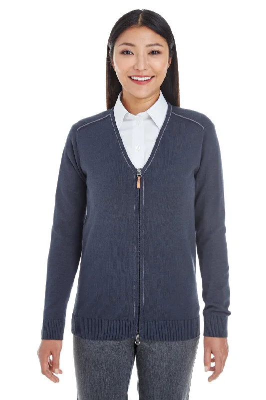 Minimal Style Devon & Jones Womens Manchester Jersey Full Zip Sweater - Navy Blue - Closeout Minimal Style Devon & Jones Womens Manchester Jersey Full Zip Sweater - Navy Blue - Closeout