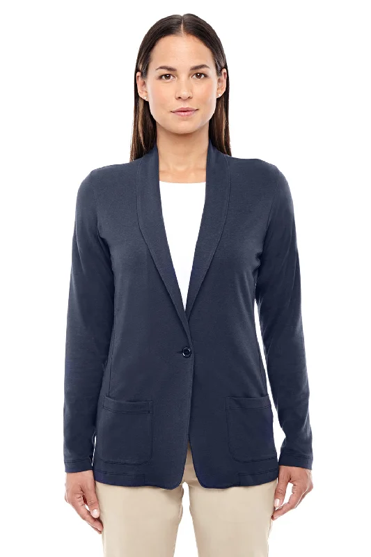 Comfortable Fitwear Devon & Jones Womens Perfect Fit Cardigan Sweater - Navy Blue