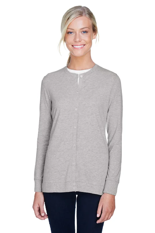 Cool Summer Devon & Jones Womens Perfect Fit Ribbon Cardigan Sweater - Heather Grey