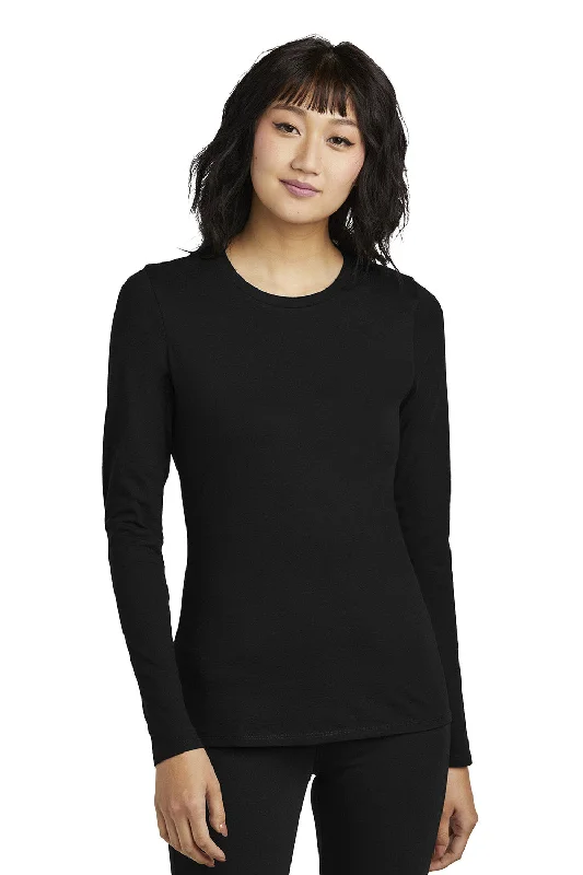Comfy Dress District Womens Perfect Blend CVC Long Sleeve Crewneck T-Shirt - Black - New Comfy Dress District Womens Perfect Blend CVC Long Sleeve Crewneck T-Shirt - Black - New