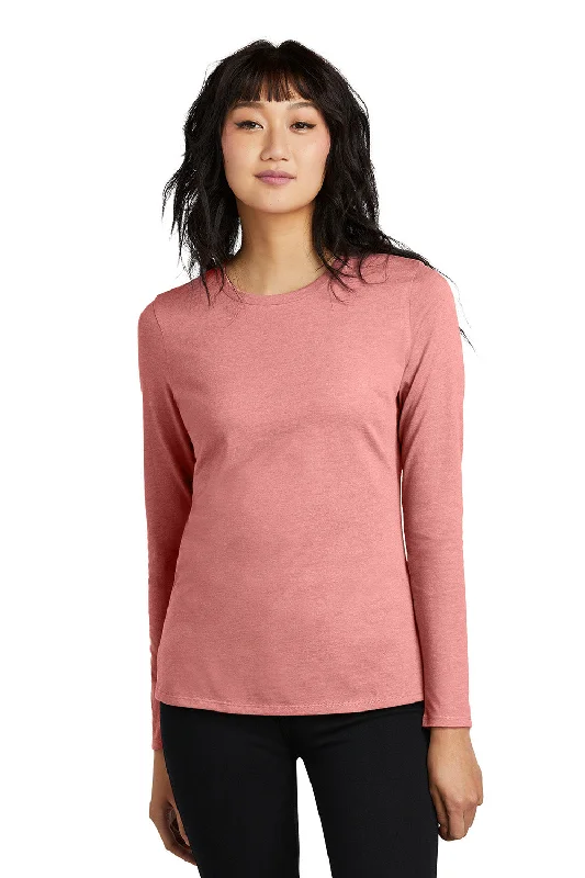 Casual Comfort District Womens Perfect Blend CVC Long Sleeve Crewneck T-Shirt - Blush Pink Frost - New Casual Comfort District Womens Perfect Blend CVC Long Sleeve Crewneck T-Shirt - Blush Pink Frost - New
