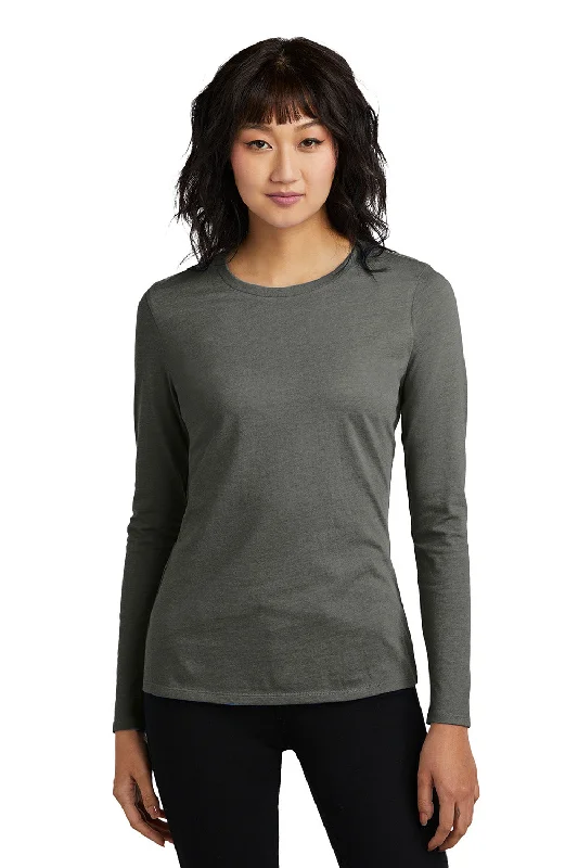 Easy Chic District Womens Perfect Blend CVC Long Sleeve Crewneck T-Shirt - Heather Charcoal Grey - New Easy Chic District Womens Perfect Blend CVC Long Sleeve Crewneck T-Shirt - Heather Charcoal Grey - New
