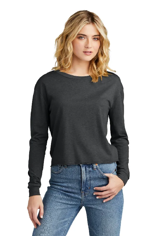Unique Design District Womens Perfect Tri Midi Long Sleeve Crewneck T-Shirt - Black Frost Unique Design District Womens Perfect Tri Midi Long Sleeve Crewneck T-Shirt - Black Frost