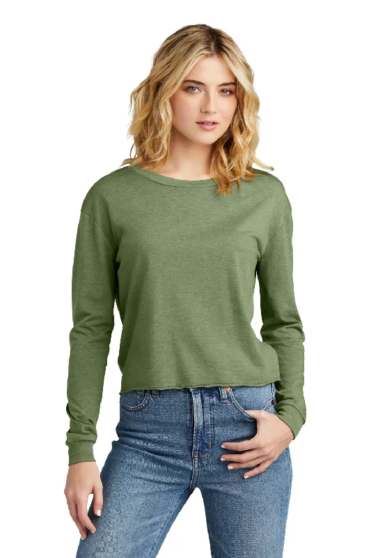 Fashionable Inner Wear District Womens Perfect Tri Midi Long Sleeve Crewneck T-Shirt - Military Green Frost Fashionable Inner Wear District Womens Perfect Tri Midi Long Sleeve Crewneck T-Shirt - Military Green Frost