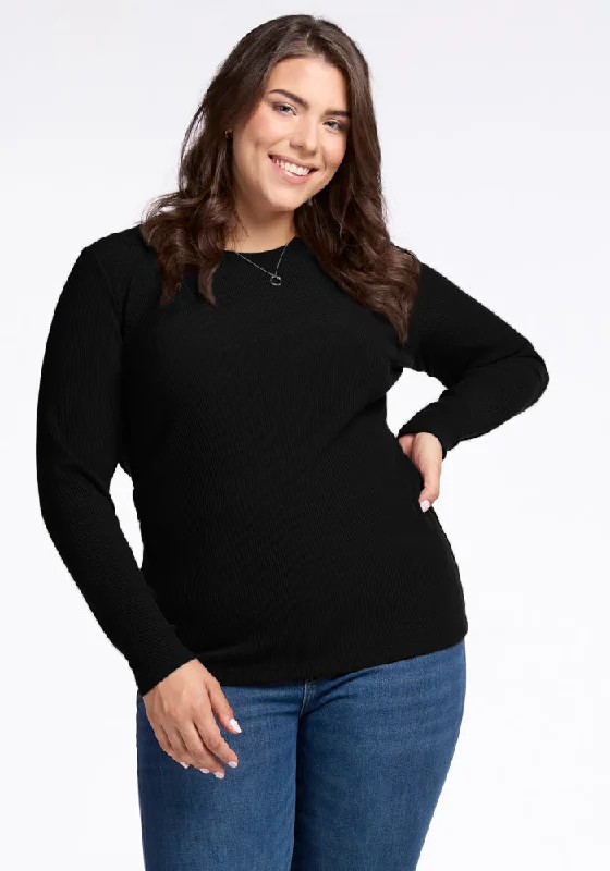 Casual Choice Hadley Ribbed Crew - Black