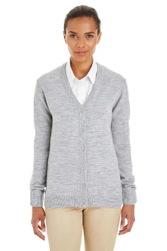 Relaxed Looks Harriton Womens Pilbloc Pill Resistant Button Down Lone Sleeve Cardigan Sweater - Heather Grey Relaxed Looks Harriton Womens Pilbloc Pill Resistant Button Down Lone Sleeve Cardigan Sweater - Heather Grey