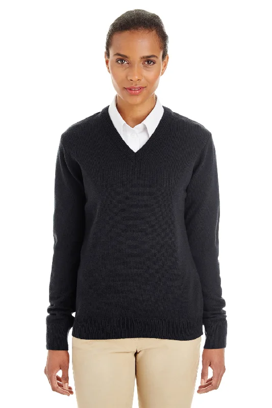Warm Atmosphere Harriton Womens Pilbloc Pill Resistant V-Neck Long Sleeve Sweater - Black Warm Atmosphere Harriton Womens Pilbloc Pill Resistant V-Neck Long Sleeve Sweater - Black