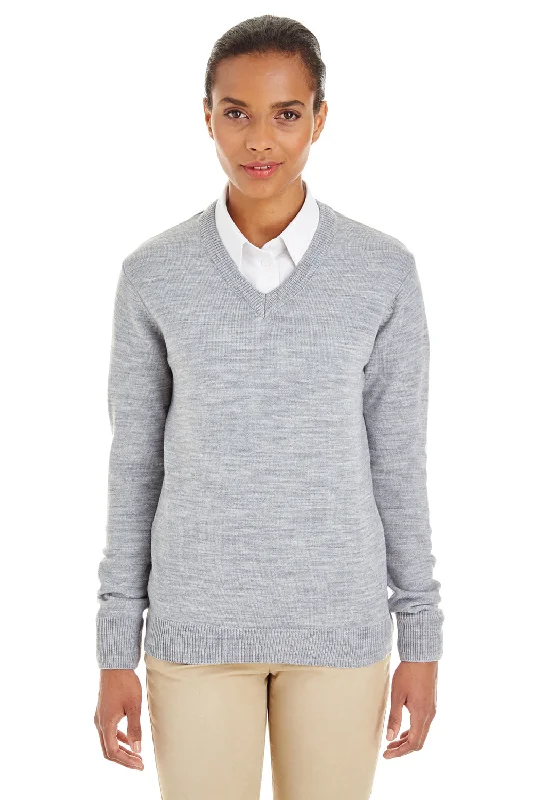 Fashionable Comfort Harriton Womens Pilbloc Pill Resistant V-Neck Long Sleeve Sweater - Heather Grey Fashionable Comfort Harriton Womens Pilbloc Pill Resistant V-Neck Long Sleeve Sweater - Heather Grey