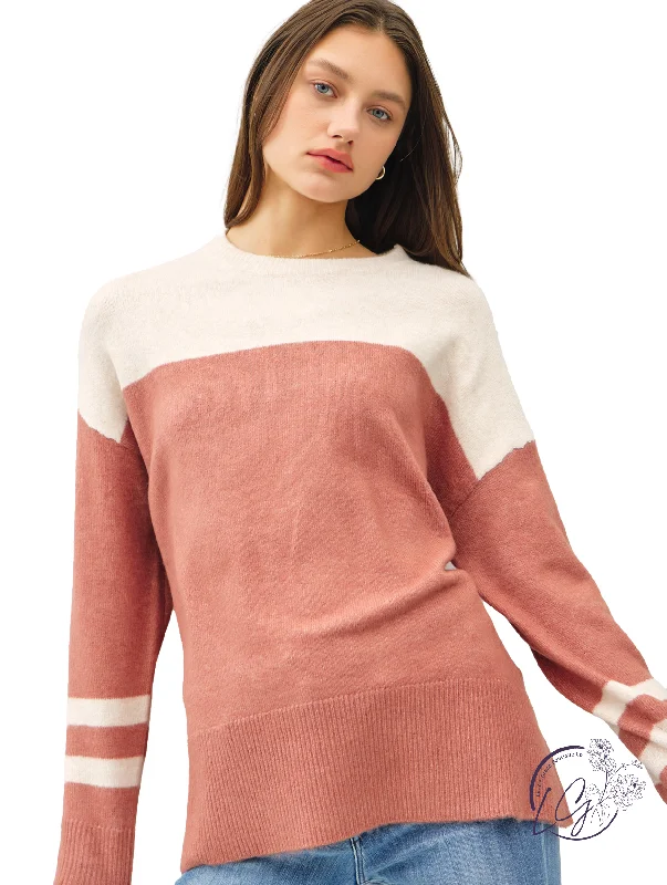 Embroidered Letters Jersey Flow Sweater