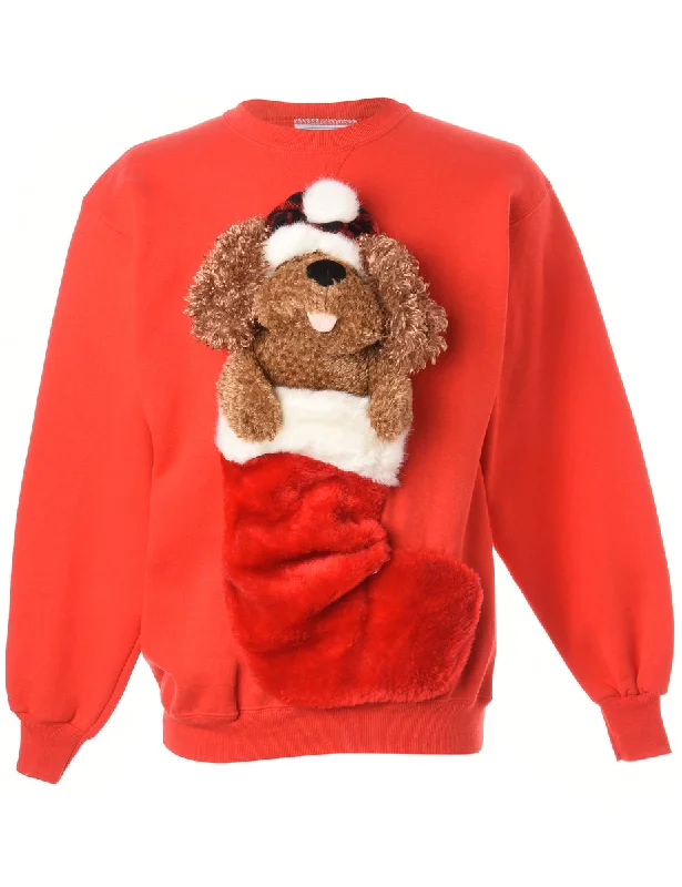 European And American Style Label Novelty Christmas Sweatshirt - L