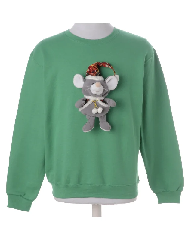 Layered Comfort Label Novelty Christmas Sweatshirt