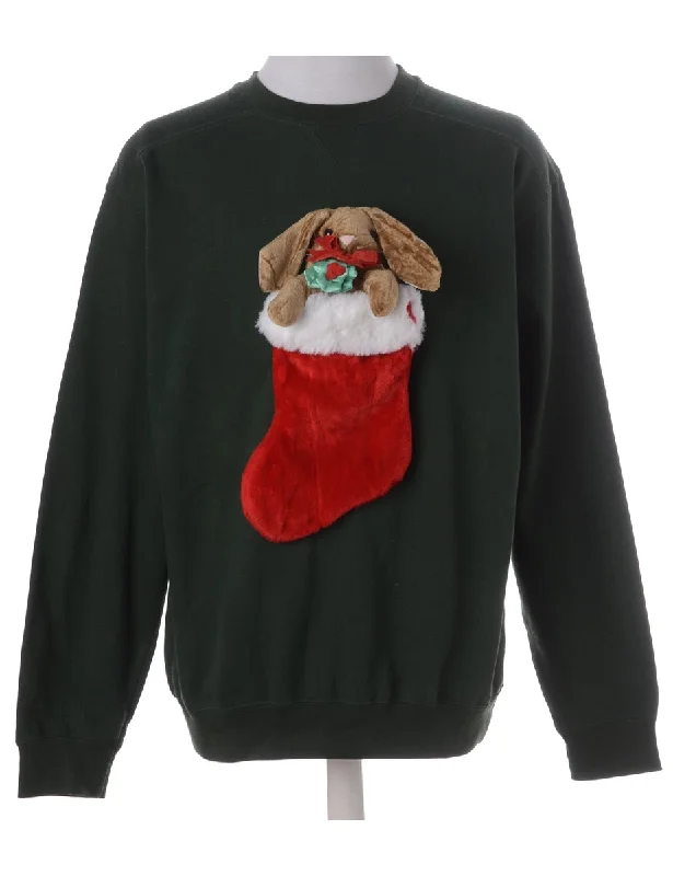 All-Day Wear Label Novelty Christmas Sweatshirt